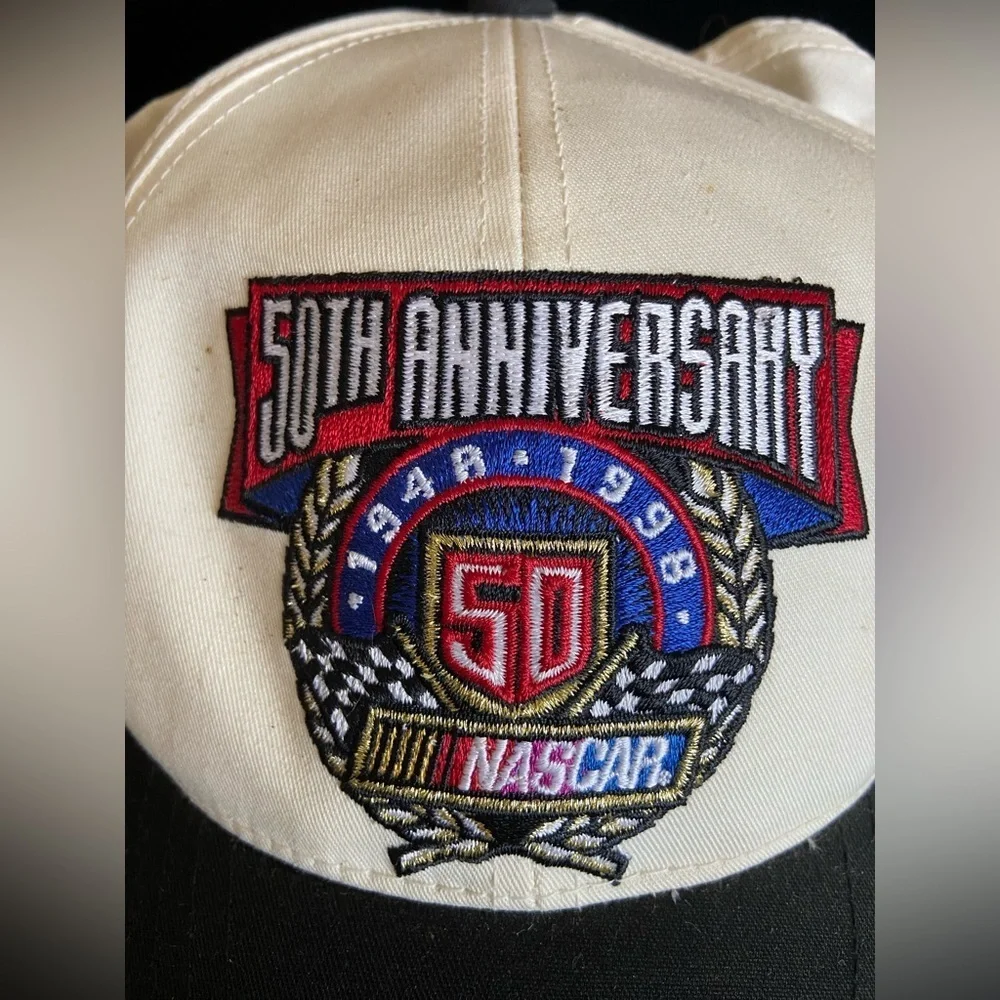 Vintage 1998 NASCAR 50th Anniversary Strapback Adjustable Hat Cap Racing Tultex